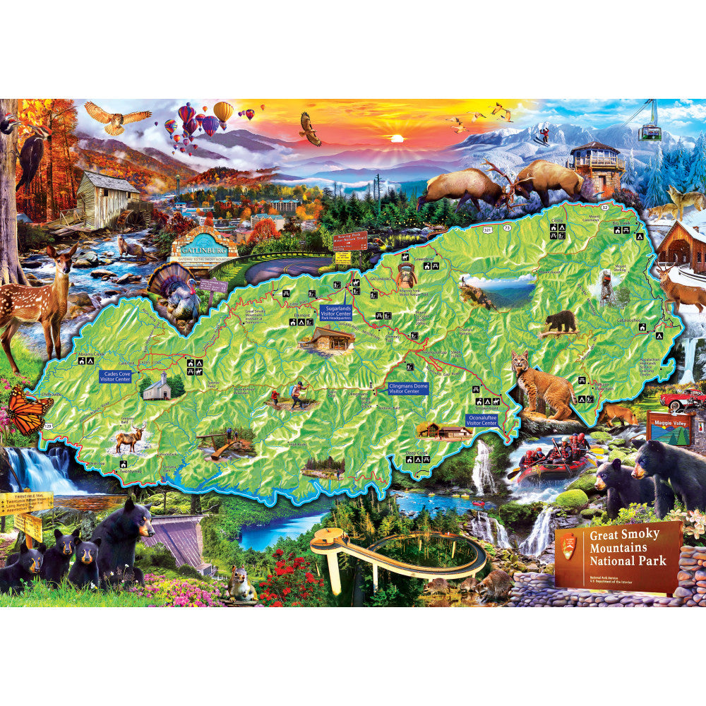 ODP Great Smoky Mountains Map - 500 Piece Puzzle
