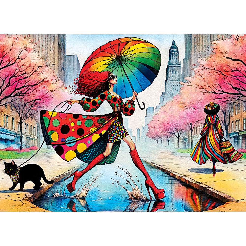 ODP Purrfect Rainy Runway - 500 Piece Puzzle